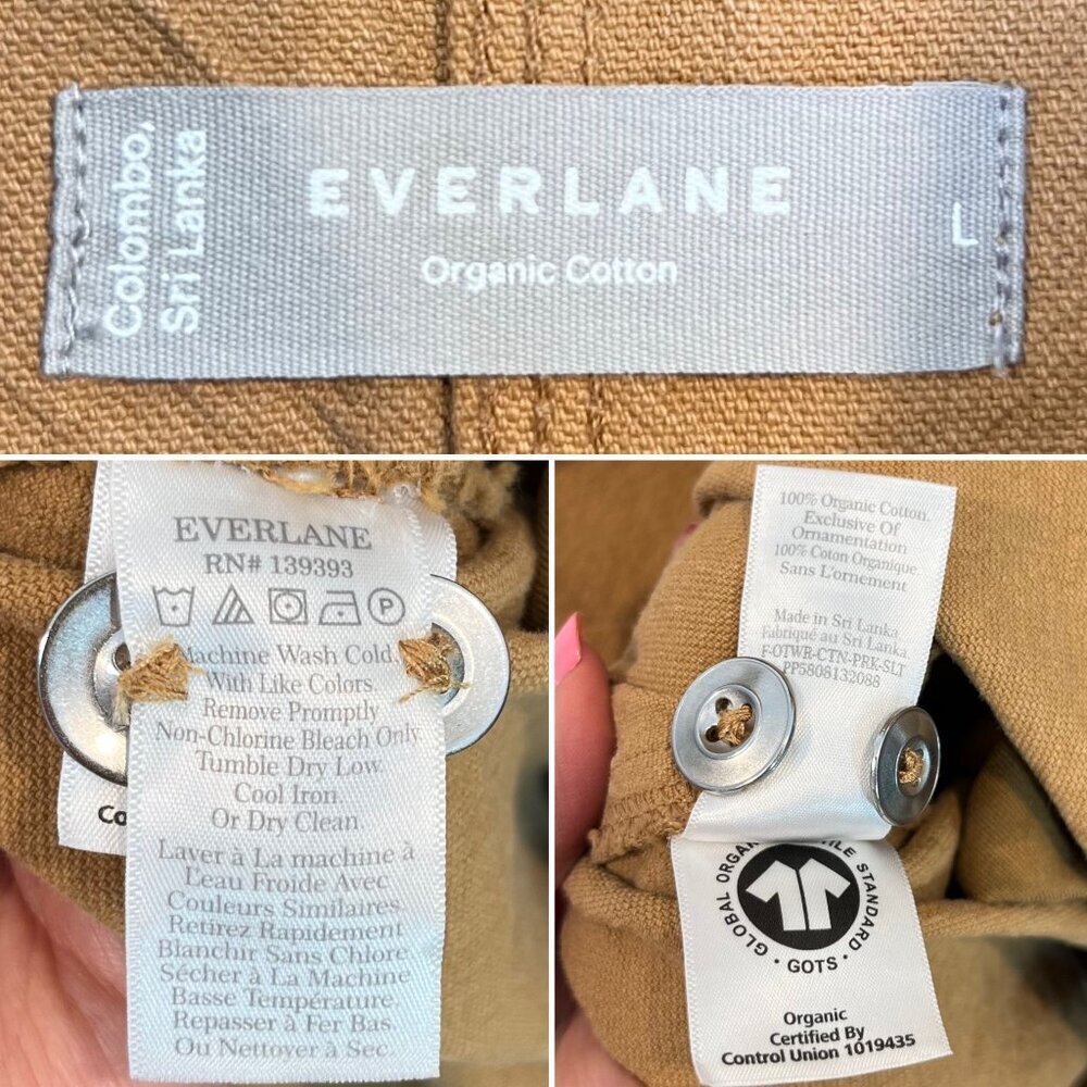 Everlane Canvas Organic cotton Parka jacket coat Size L Cappuccino brown - Picture 8 of 10